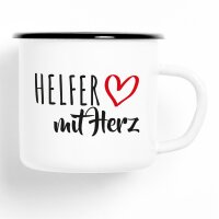 Emaille Tasse Helfer Vintage 300ml