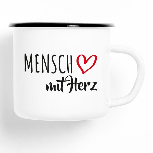 Emaille Tasse Mensch Vintage 300ml