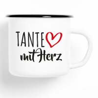 Emaille Tasse Tante Vintage 300ml