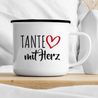 Emaille Tasse Tante Vintage 300ml