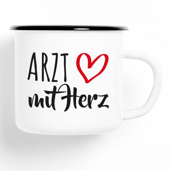 Emaille Tasse Arzt Vintage 300ml