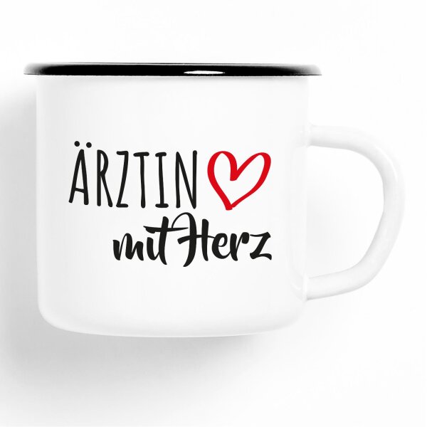 Emaille Tasse Ärztin Vintage 300ml