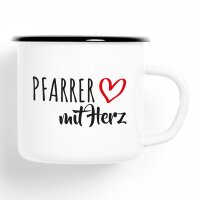 Emaille Tasse Pfarrer Vintage 300ml