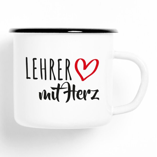 Emaille Tasse Lehrer Vintage 300ml