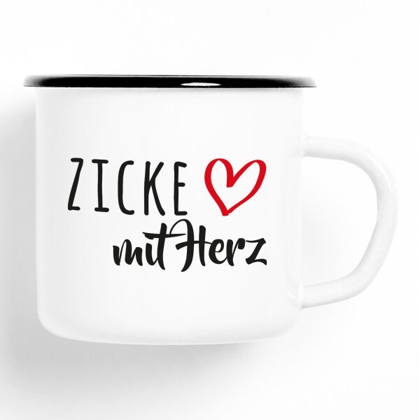 Emaille Tasse Zicke Vintage 300ml