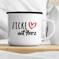 Emaille Tasse Zicke Vintage 300ml