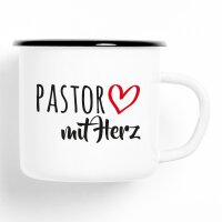 Emaille Tasse Pastor Vintage 300ml