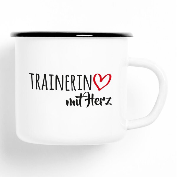 Emaille Tasse Trainerin Vintage 300ml