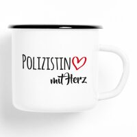 Emaille Tasse Polizistin Vintage 300ml