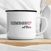 Emaille Tasse Feuerwehrmann Vintage 300ml