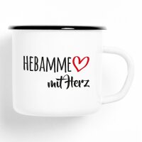 Emaille Tasse Hebamme Vintage 300ml