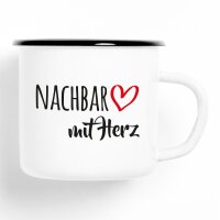 Emaille Tasse Nachbar Vintage 300ml