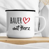 Emaille Tasse Bauer Vintage 300ml