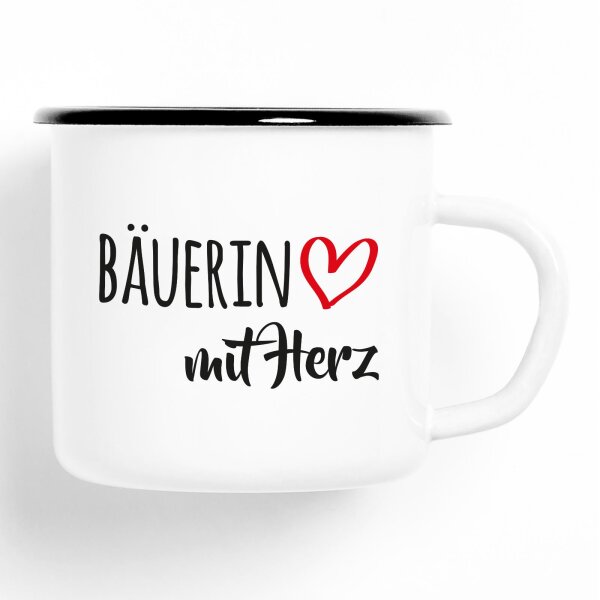 Emaille Tasse Bäuerin Vintage 300ml