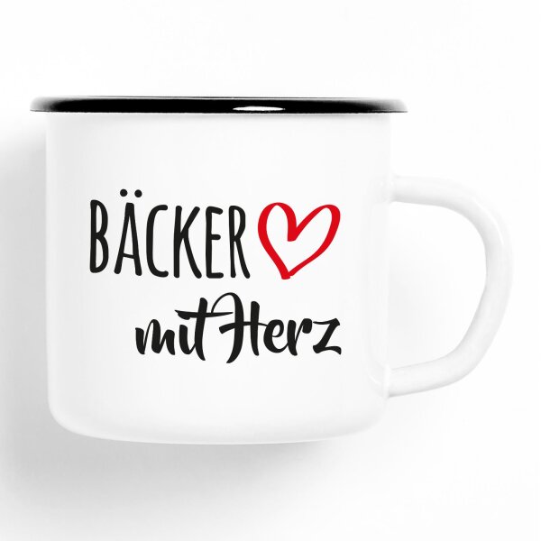 Emaille Tasse Bäcker Vintage 300ml
