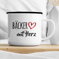 Emaille Tasse Bäcker Vintage 300ml