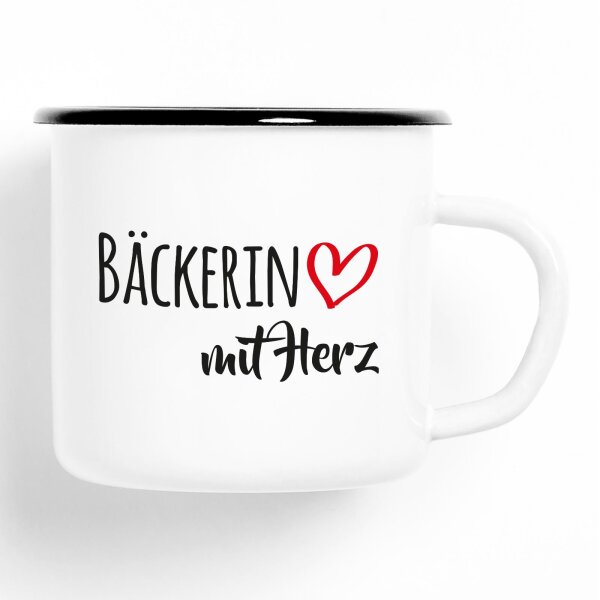 Emaille Tasse Bäckerin Vintage 300ml