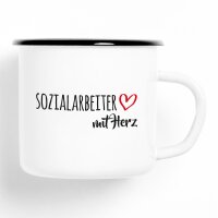 Emaille Tasse Sozialarbeiter Vintage 300ml