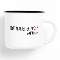 Emaille Tasse Sozialarbeiterin Vintage 300ml