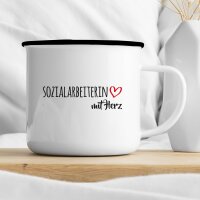 Emaille Tasse Sozialarbeiterin Vintage 300ml