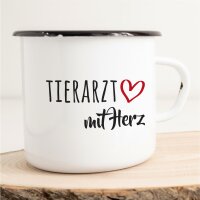 Emaille Tasse Tierartz Vintage 300ml