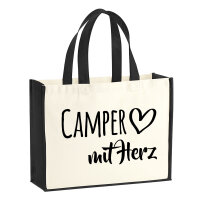Jutetasche Camper mit Herz 21 Liter Black