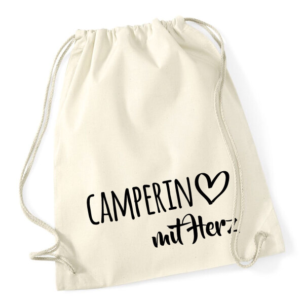 Turnbeutel Camperin mit Herz 12 Liter