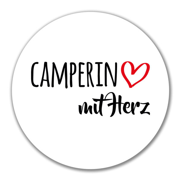 Aufkleber Camperin mit Herz 10cm Sticker