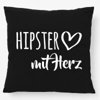 Kissen Hipster mit Herz 40x40cm