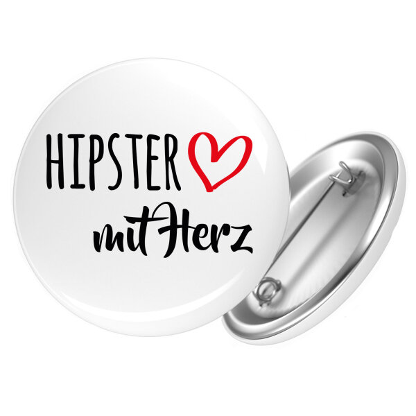 Button Hipster mit Herz