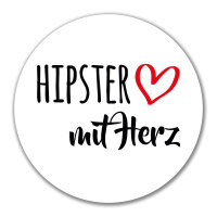 Aufkleber Hipster mit Herz 10cm Sticker