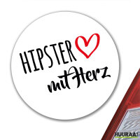 Aufkleber Hipster mit Herz 10cm Sticker
