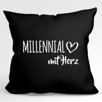 Kissen Millennial mit Herz40x40cm