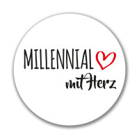 Aufkleber Millennial mit Herz 10cm
