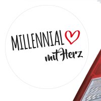 Aufkleber Millennial mit Herz 10cm
