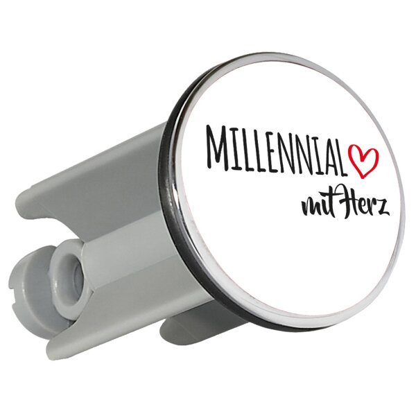 Waschbeckenstöpsel Millennial mit Herz 4cm Abflussstopfen