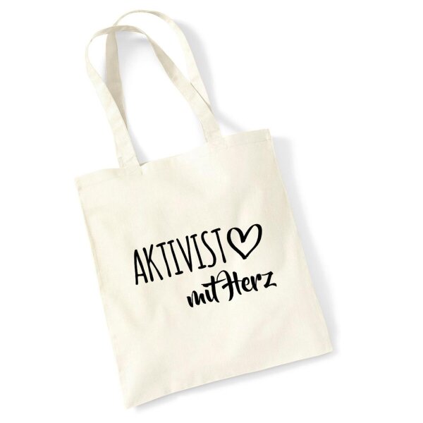 Jutebeutel Aktivist mit Herz 10 Liter
