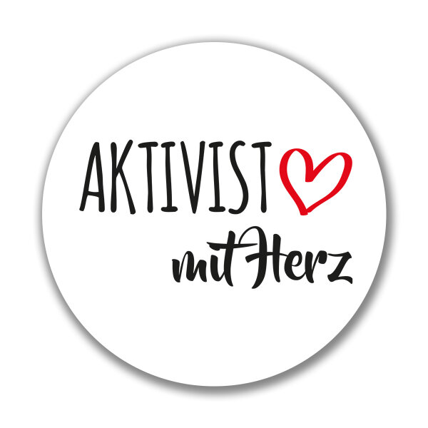 Aufkleber Aktivist mit Herz 10cm