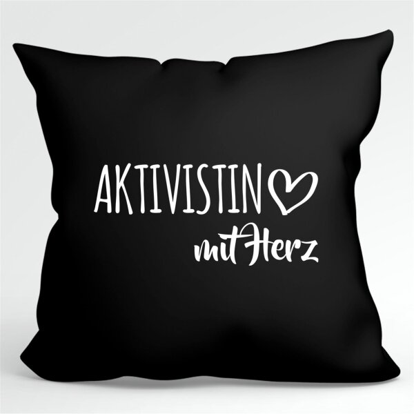Kissen Aktivistin mit Herz40x40cm