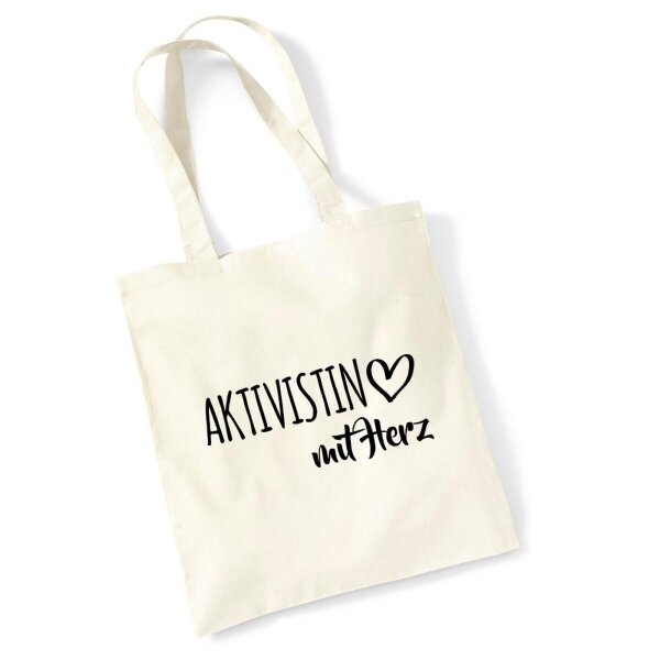 Jutebeutel Aktivistin mit Herz 10 Liter