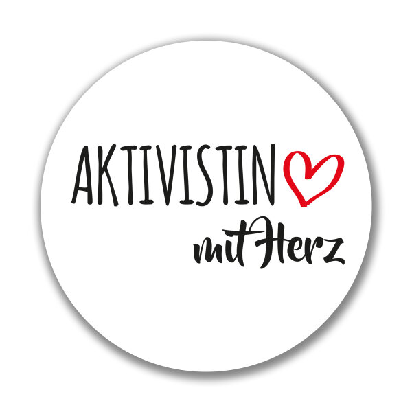 Aufkleber Aktivistin mit Herz 10cm