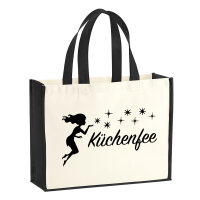 Jutetasche Küchenfee Sternenstaub 21 Liter Black