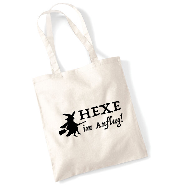Jutebeutel Hexe im Anflug 10 Liter