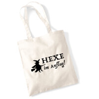 Jutebeutel Hexe im Anflug 10 Liter