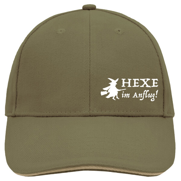 Basecap Hexe im Anflug Olive/Beige