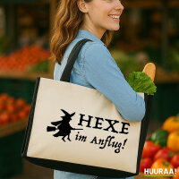 Jutetasche Hexe im Anflug 21 Liter Black