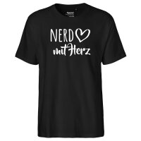 Herren T-Shirt Nerd mit Herz Größe S-3XL