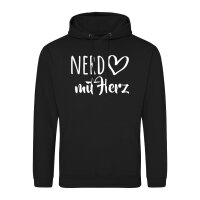 Unisex Hoodie Nerd mit Herz Größe S-3XL