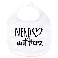Baby Lätzchen Nerd mit Herz Klettverschluss