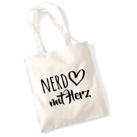 Jutebeutel Nerd mit Herz 10 Liter